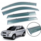 Дефлектор вікна для Hyundai Tucson I 2004-2014 з нерж. хром полоскою